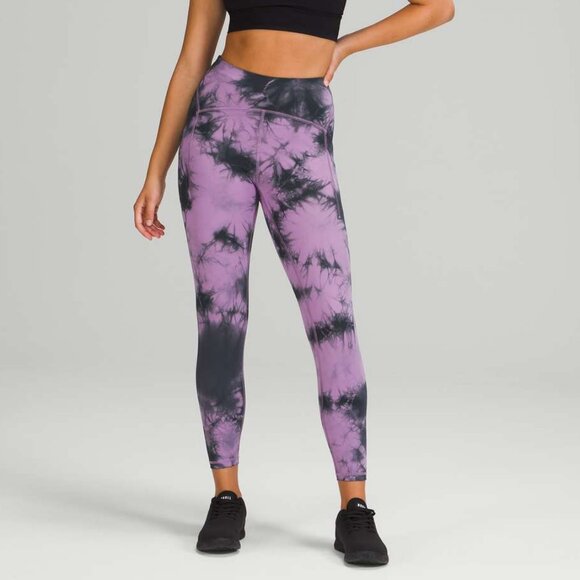 Lululemon Women's Power Thru High-Rise Tight 25" - Black/Purple - Picture 1 of 10